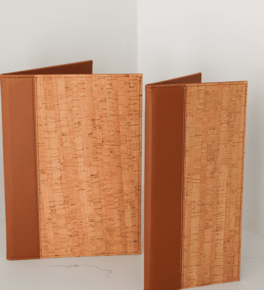 A4 and Slimline Cork Cover with leather strip