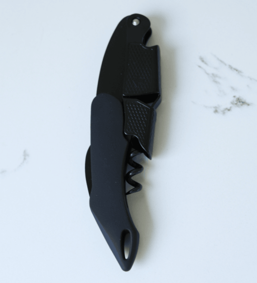 All Black Bottle Opener Close Up
